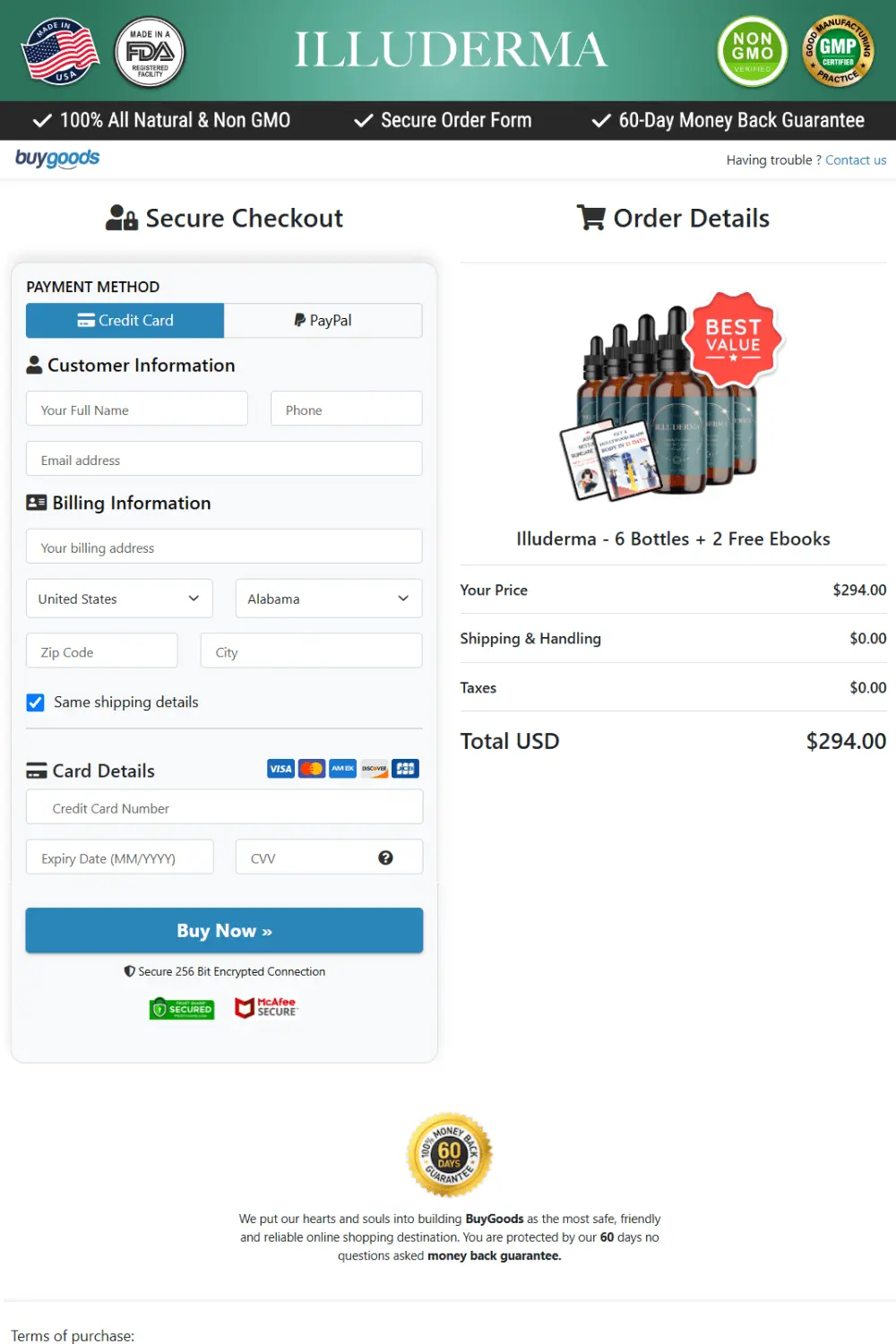 illuderma order form